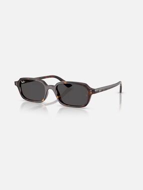 Ray-Ban Tortoiseshell Rectangular Sunglasses with Dark Gray Lenses